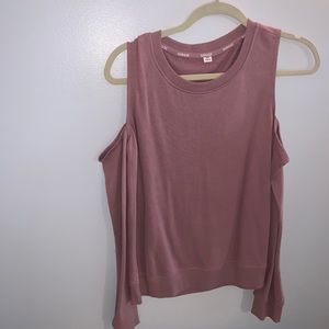 Mauve Cold Shoulder Top